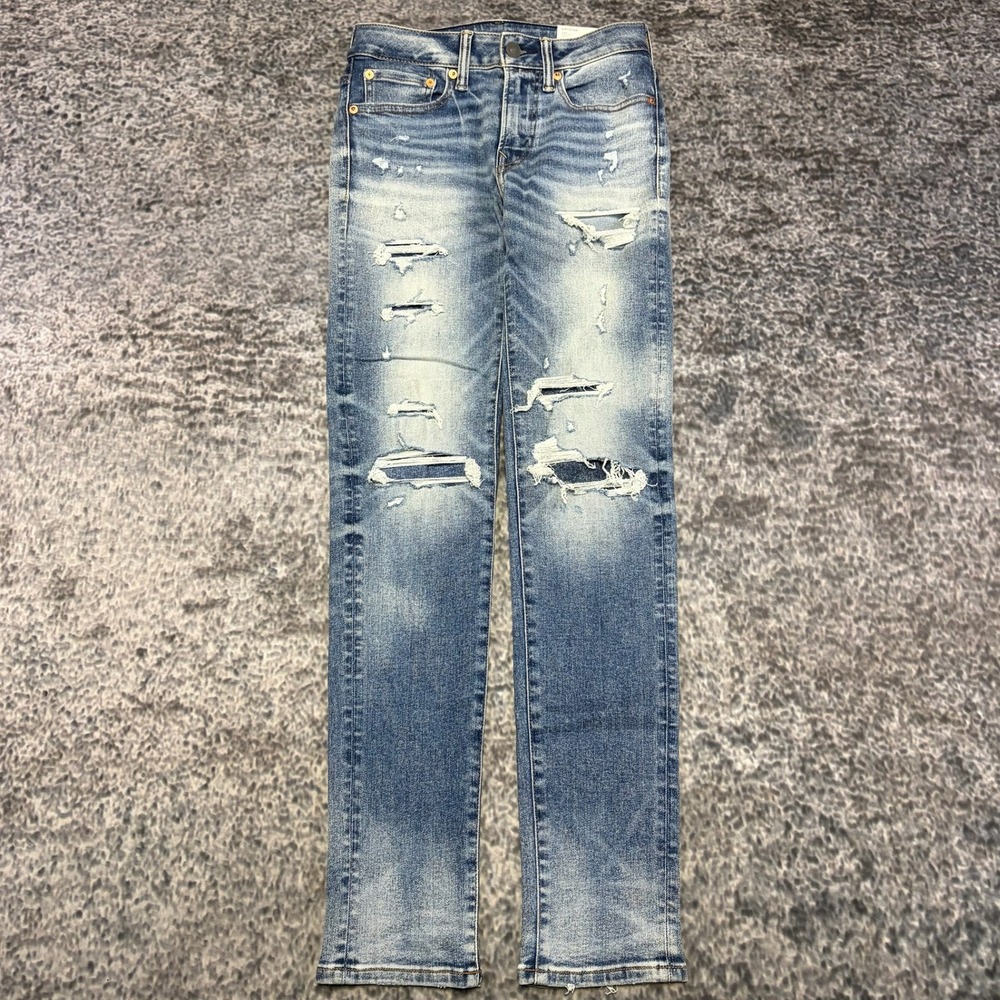 NWT‎ American Eagle Skinny Jeans Airflex 360 Mens 26x31 Blue Distressed Ripped
